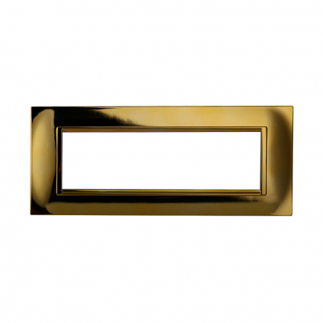 Placca in Plastica Quadrata Oro Lucido Compatibile Living Light - 7 Posti - Ettroit