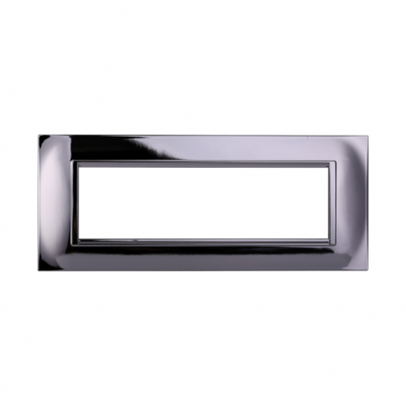 Placca in Plastica Quadrata Cromato Lucido Compatibile Living Light - 7 Posti - Ettroit