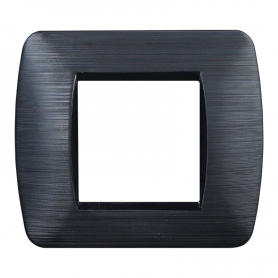 Placca in Plastica Nero Satinato Compatibile Living Light - 2 Posti - Ettroit