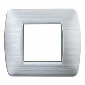Placca in Plastica Silver Satinato Compatibile Living Light - 2 Posti - Ettroit