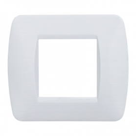 Placca in Plastica Bianco Satinato Compatibile Living Light - 2 Posti - Ettroit
