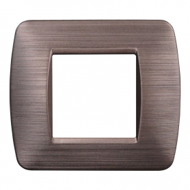 Placca in Plastica Bronzo Satinato Compatibile Living Light - 2 Posti - Ettroit