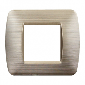 Placca in Plastica Oro Satinato Compatibile Living Light - 2 Posti - Ettroit