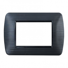 Placca in Plastica Nero Satinato Compatibile Living Light - 3 Posti - Ettroit