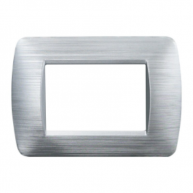 Placca in Plastica Silver Satinato Compatibile Living Light - 3 Posti - Ettroit