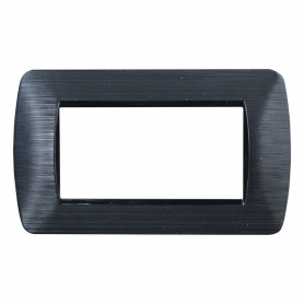 Placca in Plastica Nero Satinato Compatibile Living Light - 4 Posti - Ettroit