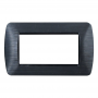 Placca in Plastica Nero Satinato Compatibile Living Light - 4 Posti - Ettroit