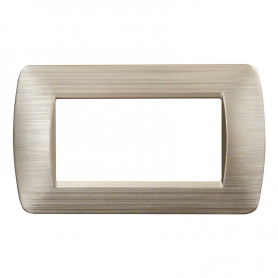 Placca in Plastica Oro Satinato Compatibile Living Light - 4 Posti - Ettroit