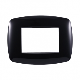 Placca in Plastica Slim Nera Compatibile Living Light - 3 Posti - Ettroit