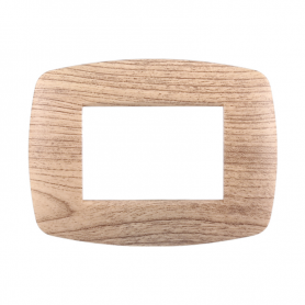 Placca in Plastica Slim Legno Chiaro Compatibile Living Light - 3 Posti - Ettroit