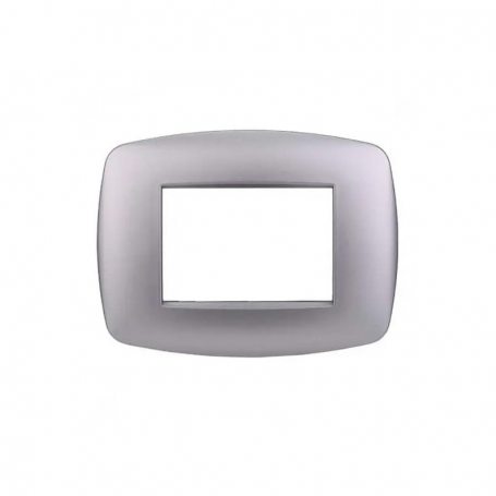 Placca in Plastica Slim Silver Compatibile Living Light - 3 Posti - Ettroit