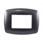Placca in Plastica Slim Acciaio Scuro Compatibile Living Light - 3 Posti - Ettroit