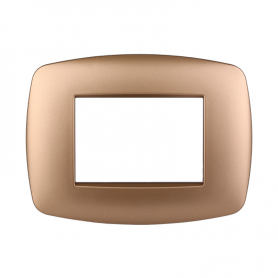 Placca in Plastica Slim Oro Compatibile Living Light - 3 Posti - Ettroit