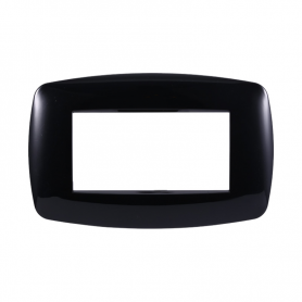 Placca in Plastica Slim Nera Compatibile Living Light - 4 Posti - Ettroit