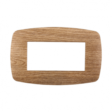 Placca in Plastica Slim Legno Scuro Compatibile Living Light - 4 Posti - Ettroit