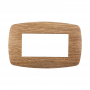 Placca in Plastica Slim Legno Scuro Compatibile Living Light - 4 Posti - Ettroit