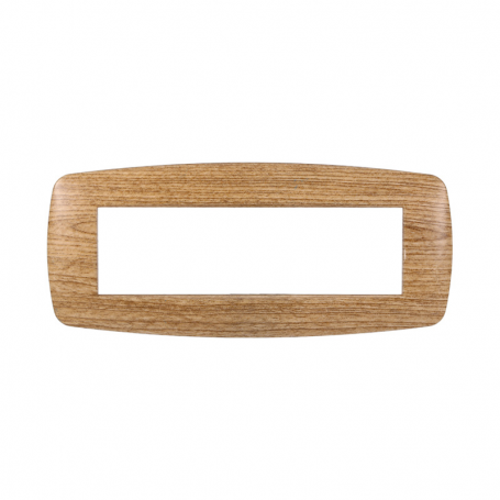 Placca in Plastica Slim Legno Scuro Compatibile Living Light - 7 Posti - Ettroit