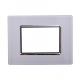 Placca in Vetro Bianco Compatibile Living Light - 3 Posti - Ettroit