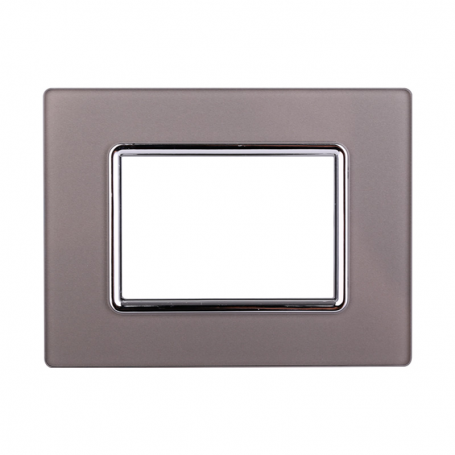 Placca in Vetro Silver Compatibile Living Light - 3 Posti - Ettroit