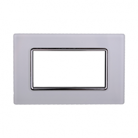 Placca in Vetro Bianco Compatibile Living Light - 4 Posti - Ettroit