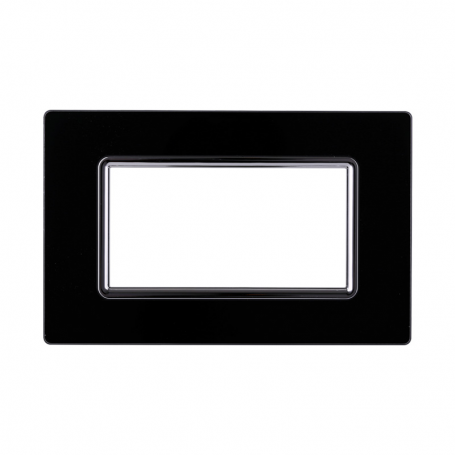 Placca in Vetro Nero Compatibile Living Light - 4 Posti - Ettroit