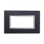 Placca in Vetro Acciaio Scuro Compatibile Living Light - 4 Posti - Ettroit