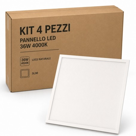 Kit 4 Pezzi Pannello LED a Soffitto Retroilluminato 60X60 cm 36W 4000K