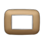 Placca Orbis in Plastica Oro Compatibile Bticino Axolute - 3 Posti - Ettroit