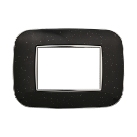 Placca Orbis in Plastica Nero Brillante Compatibile Bticino Axolute - 3 Posti - Ettroit