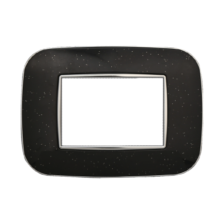 Placca Orbis in Plastica Nero Brillante Compatibile Bticino Axolute - 3 Posti - Ettroit