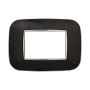Placca Orbis in Plastica Nero Brillante Compatibile Bticino Axolute - 3 Posti - Ettroit