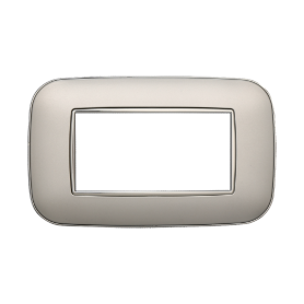 Placca Orbis in Plastica Silver Compatibile Bticino Axolute - 4 Posti - Ettroit