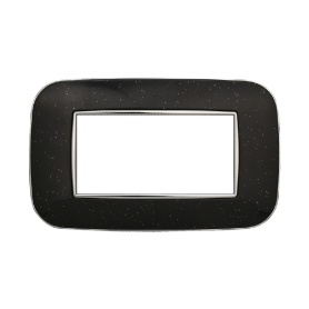 Placca Orbis in Plastica Nero Brillante Compatibile Bticino Axolute - 4 Posti - Ettroit