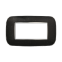 Placca Orbis in Plastica Nero Brillante Compatibile Bticino Axolute - 4 Posti - Ettroit