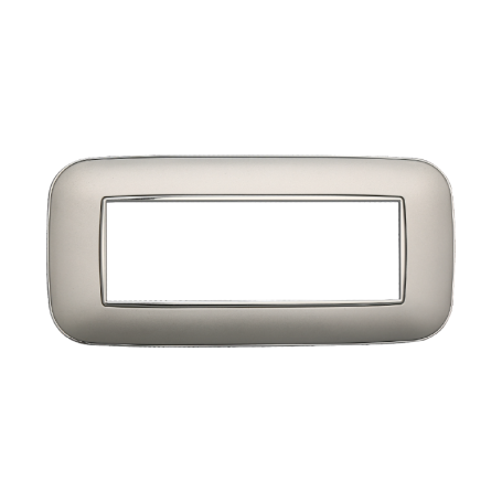 Placca Orbis in Plastica Silver Compatibile Bticino Axolute - 6 Posti - Ettroit