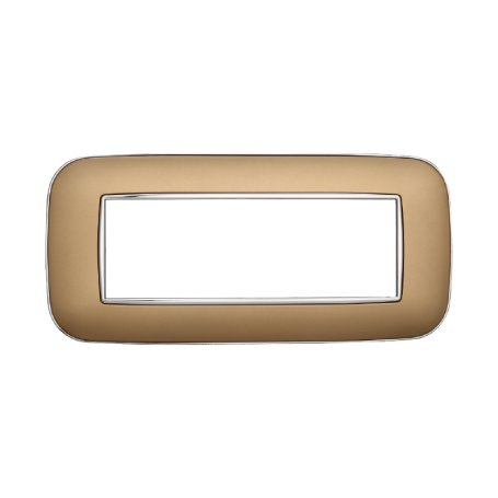 Placca Orbis in Plastica Oro Compatibile Bticino Axolute - 6 Posti - Ettroit
