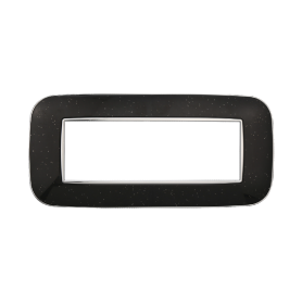 Placca Orbis in Plastica Nero Brillante Compatibile Bticino Axolute - 6 Posti - Ettroit