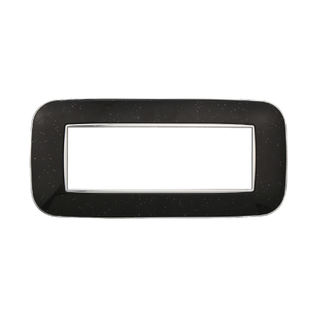 Placca Orbis in Plastica Nero Brillante Compatibile Bticino Axolute - 6 Posti - Ettroit