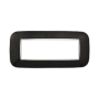 Placca Orbis in Plastica Nero Brillante Compatibile Bticino Axolute - 6 Posti - Ettroit