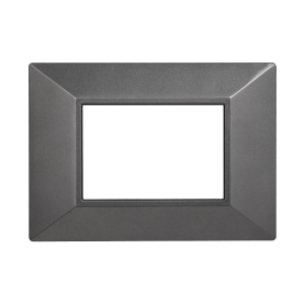 Placca Piramide in Plastica Acciaio Scuro Compatibile Bticino Axolute - 3 Posti - Ettroit