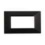 Placca Piramide in Plastica Nera Compatibile Bticino Axolute - 4 Posti - Ettroit