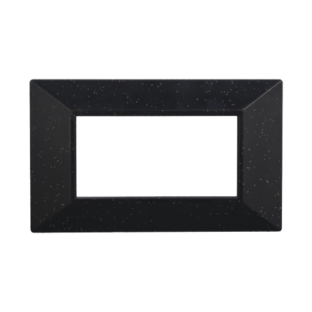 Placca Piramide in Plastica Nero Brillante Compatibile Bticino Axolute - 4 Posti - Ettroit