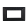 Placca Piramide in Plastica Nero Brillante Compatibile Bticino Axolute - 4 Posti - Ettroit