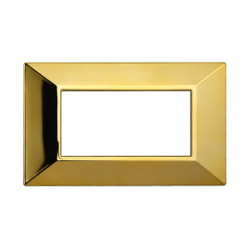 Placca Piramide in Plastica Oro Lucido Compatibile Bticino Axolute - 4 Posti - Ettroit