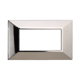 Placca Piramide in Plastica Cromato Lucido Compatibile Bticino Axolute - 4 Posti - Ettroit