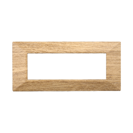 Placca Piramide in Plastica Legno Scuro Compatibile Bticino Axolute - 6 Posti - Ettroit