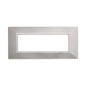 Placca Piramide in Plastica Silver Compatibile Bticino Axolute - 6 Posti - Ettroit