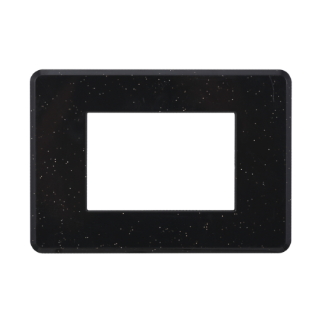 Placca Slim in Plastica Nero Brillante Compatibile Bticino Axolute - 3 Posti - Ettroit