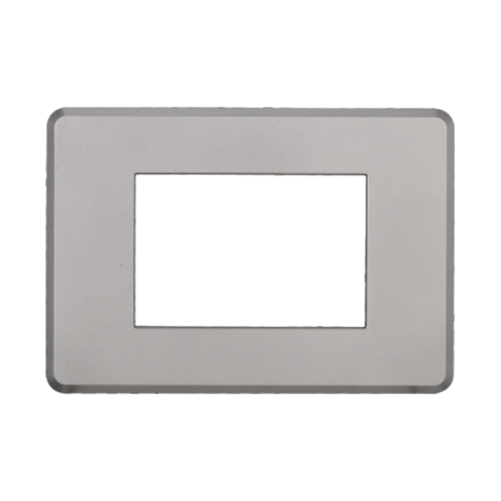 Placca Slim in Plastica Silver Compatibile Bticino Axolute - 3 Posti - Ettroit