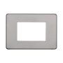 Placca Slim in Plastica Silver Compatibile Bticino Axolute - 3 Posti - Ettroit